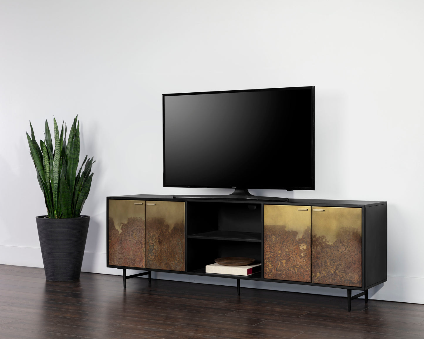 NAHLA AUBURN MEDIA CONSOLE AND CABINET