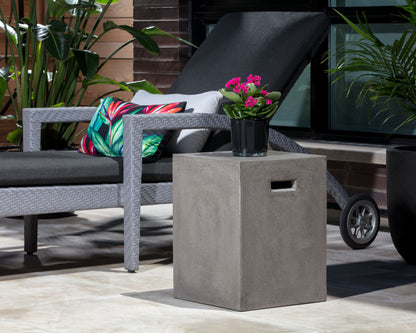 NAHLA CASTOR END TABLE - GREY
