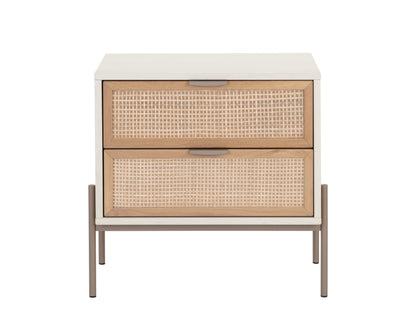 NAHLA AVIDA NIGHTSTAND - CHAMPAGNE GOLD - CREAM/NATURAL