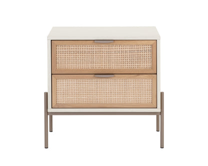 NAHLA AVIDA NIGHTSTAND - CHAMPAGNE GOLD - CREAM/NATURAL