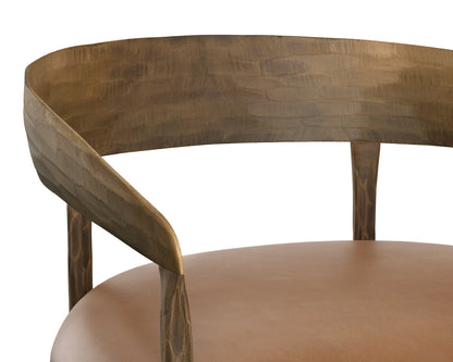 NAHLA ZANATTA COUNTER STOOL - TAN LEATHER