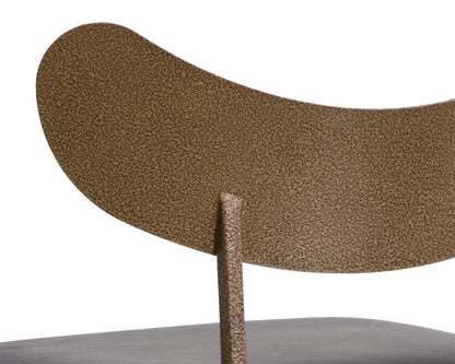 NAHLA GIBBONS COUNTER STOOL - ANTIQUE BRASS - CHARCOAL BLACK LEATHER