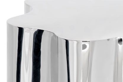 NAHLA DAHLIA END TABLE - STAINLESS STEEL