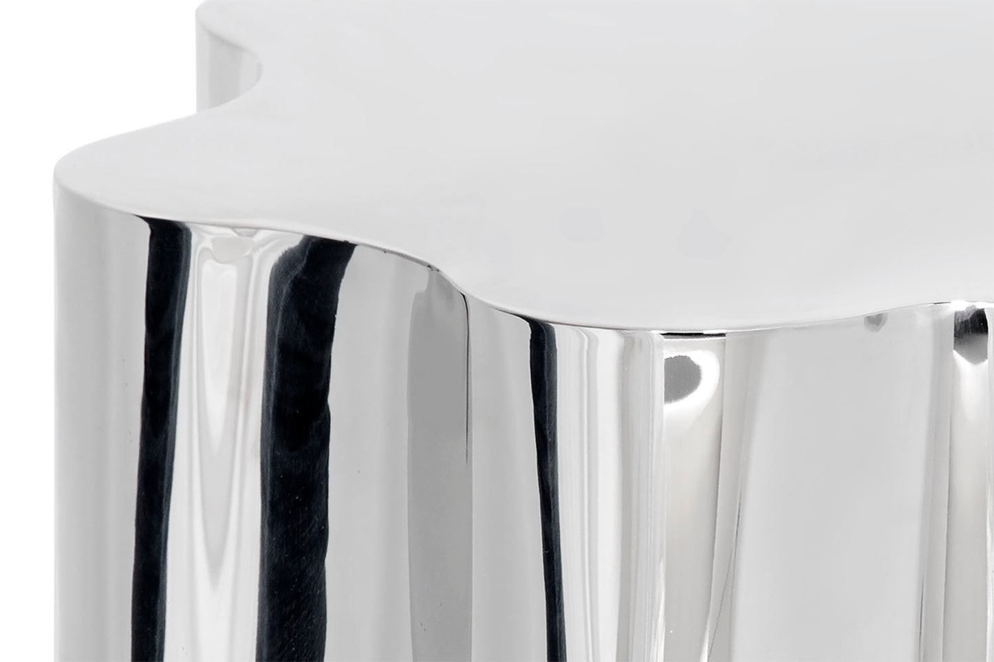 NAHLA DAHLIA END TABLE - STAINLESS STEEL