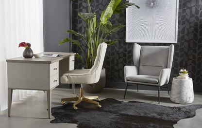 NAHLA ARIES END TABLE - MARBLE LOOK - WHITE