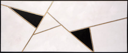 NAHLA GEOMETRIC RELATION - 72" X 30" - BLACK FLOATER FRAME
