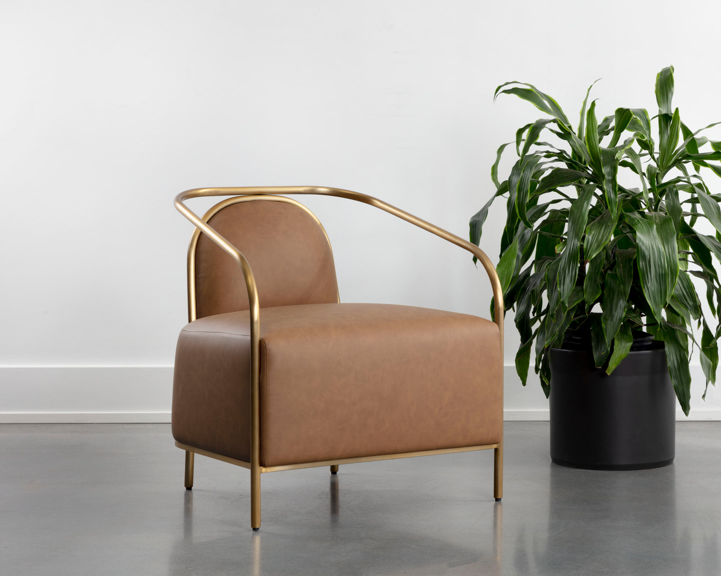 NAHLA CICERO LOUNGE CHAIR - MILLIKEN COGNAC