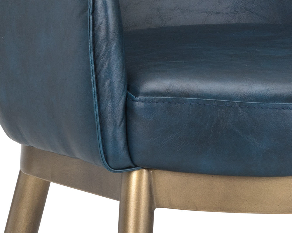 NAHLA FRANKLIN DINING ARMCHAIR - VINTAGE BLUE