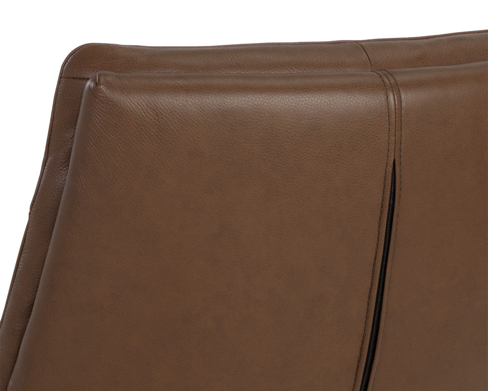 NAHLA KELLER SWIVEL LOUNGE CHAIR - MISSOURI MAHOGANY LEATHER