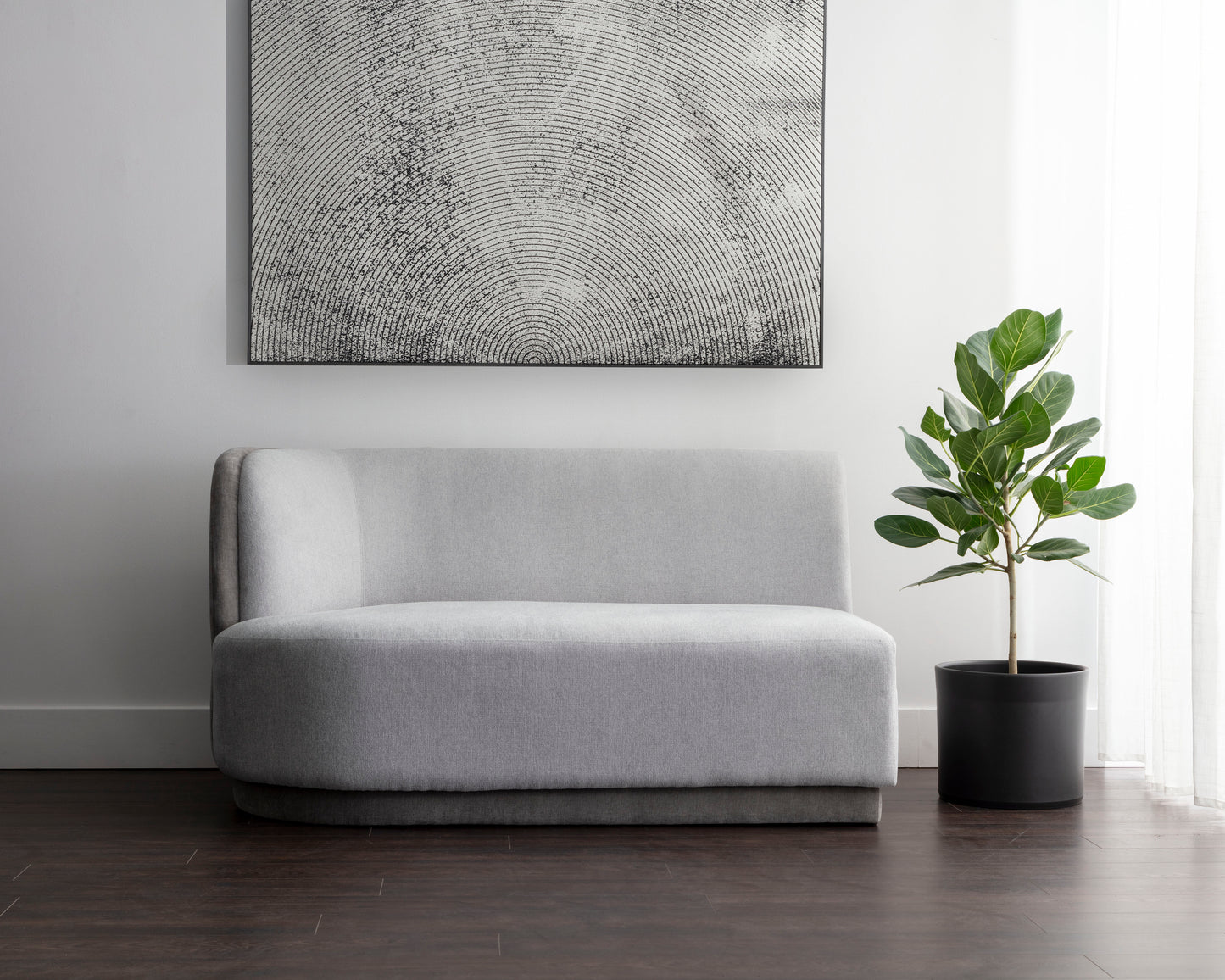 NAHLA JACLYN MODULAR - LEFT ARMCHAIR - EGYPT LIGHT GREY / DANNY MEDIUM GREY