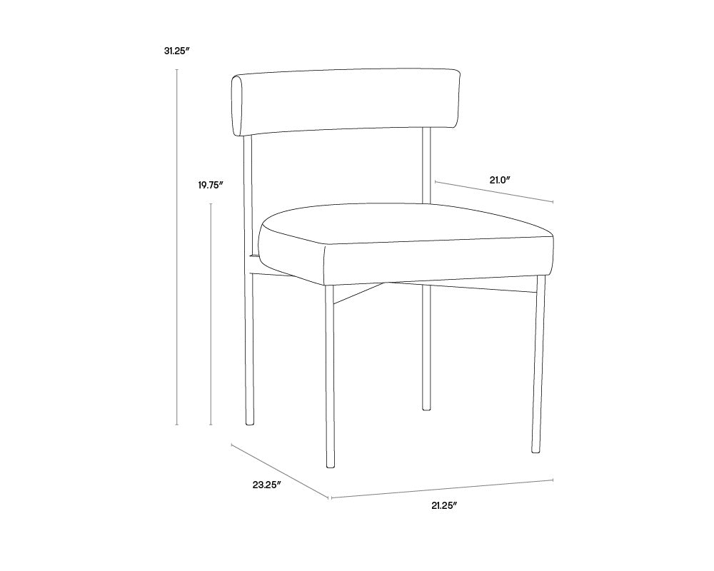 NAHLA SENECA DINING CHAIR - ANTIQUE BRASS - DANNY IVORY