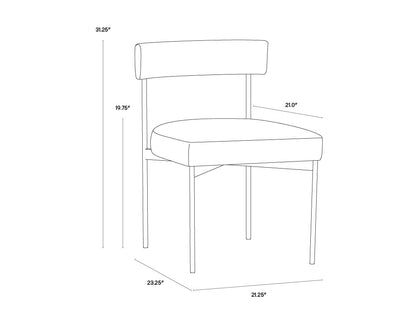 NAHLA SENECA DINING CHAIR - ANTIQUE BRASS - DANNY IVORY