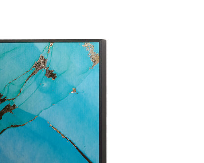 NAHLA BLUE LAGOON (SET OF 3) - 30" X 60" - CHARCOAL FLOATER FRAME