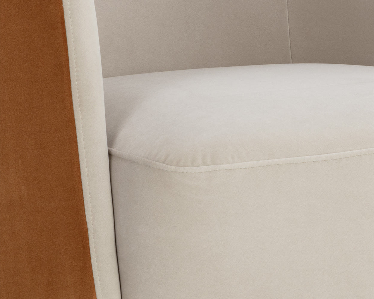 NAHLA SARINA SWIVEL LOUNGE CHAIR - MEG TAUPE / MEG GOLD