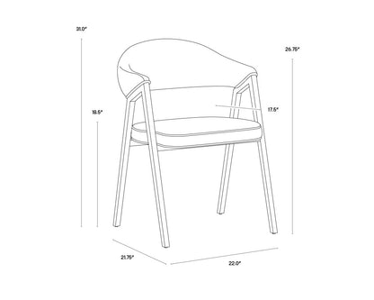 NAHLA BURGOS DINING ARMCHAIR - BELFAST RUST
