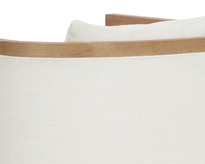 NAHLA CHLOE LOUNGE CHAIR - NATURAL - HEATHER IVORY TWEED