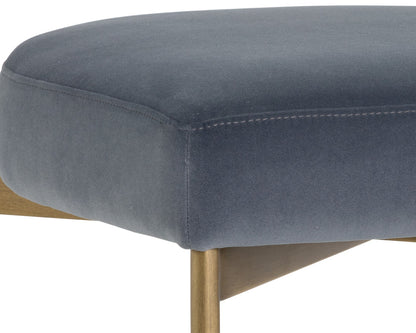NAHLA SENECA DINING CHAIR - ANTIQUE BRASS - VELVET SLATE