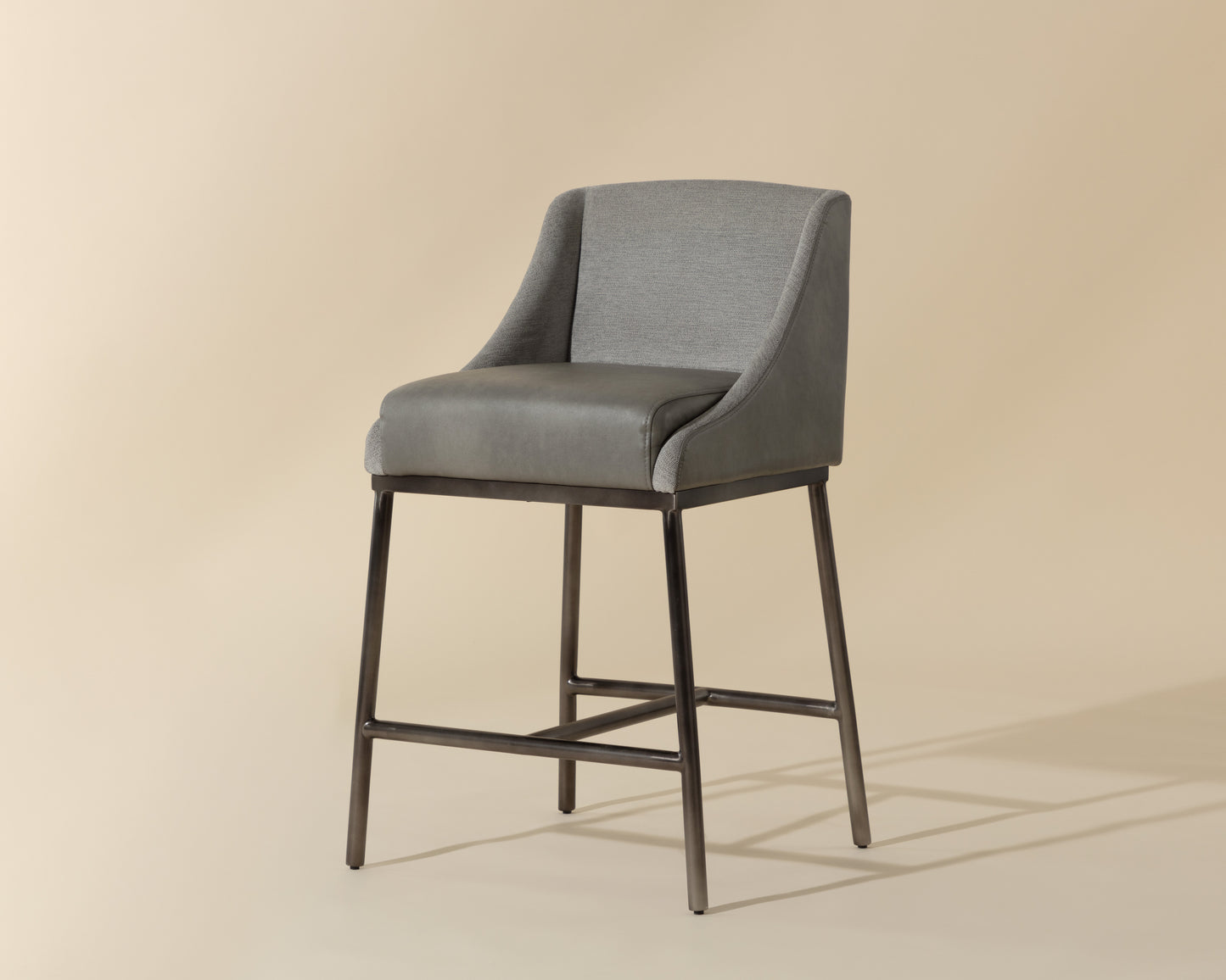 NAHLA DALARY COUNTER STOOL - BRAVO METAL / POLO CLUB STONE