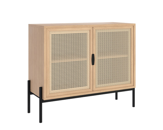NAHLA AVIDA SIDEBOARD - SMALL - BLACK - RUSTIC OAK/NATURAL