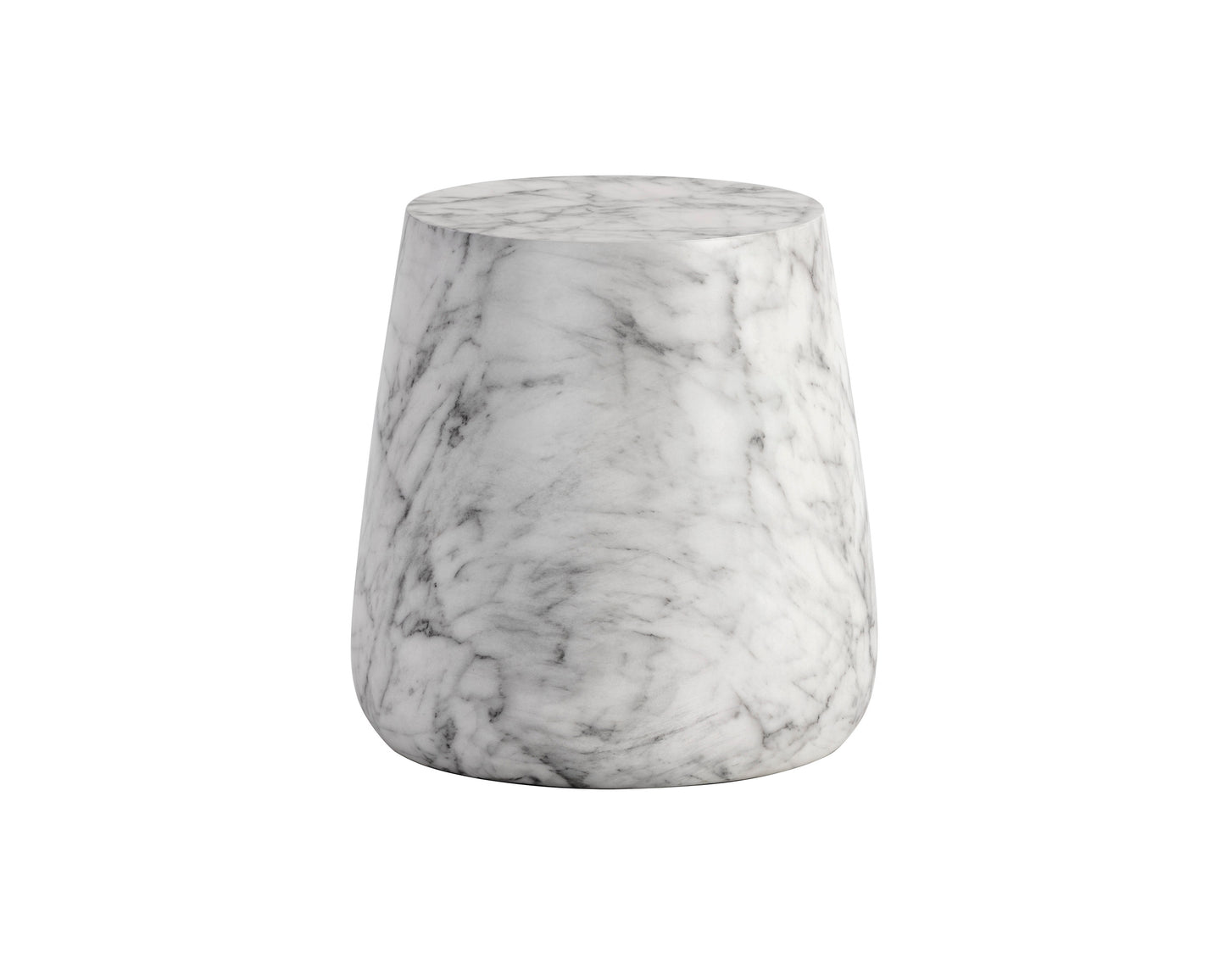 NAHLA ARIES END TABLE - MARBLE LOOK - WHITE