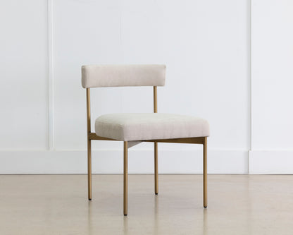 NAHLA SENECA DINING CHAIR - ANTIQUE BRASS - DANNY IVORY