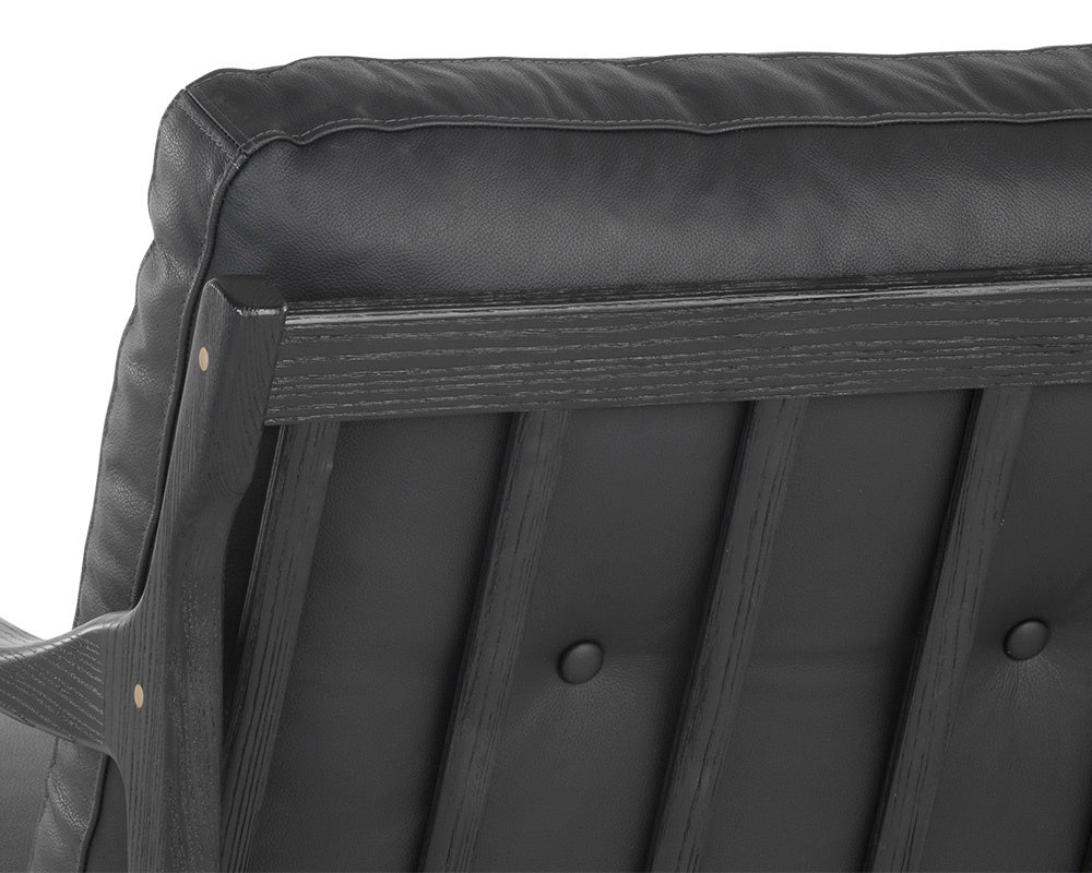 NAHLA GILMORE LOUNGE CHAIR - BLACK - BLACK LEATHER