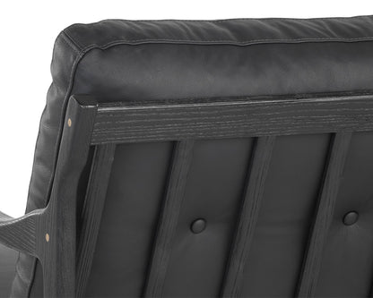 NAHLA GILMORE LOUNGE CHAIR - BLACK - BLACK LEATHER