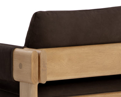 NAHLA CARMICHAEL LOUNGE CHAIR - NUBUCK COCOA LEATHER