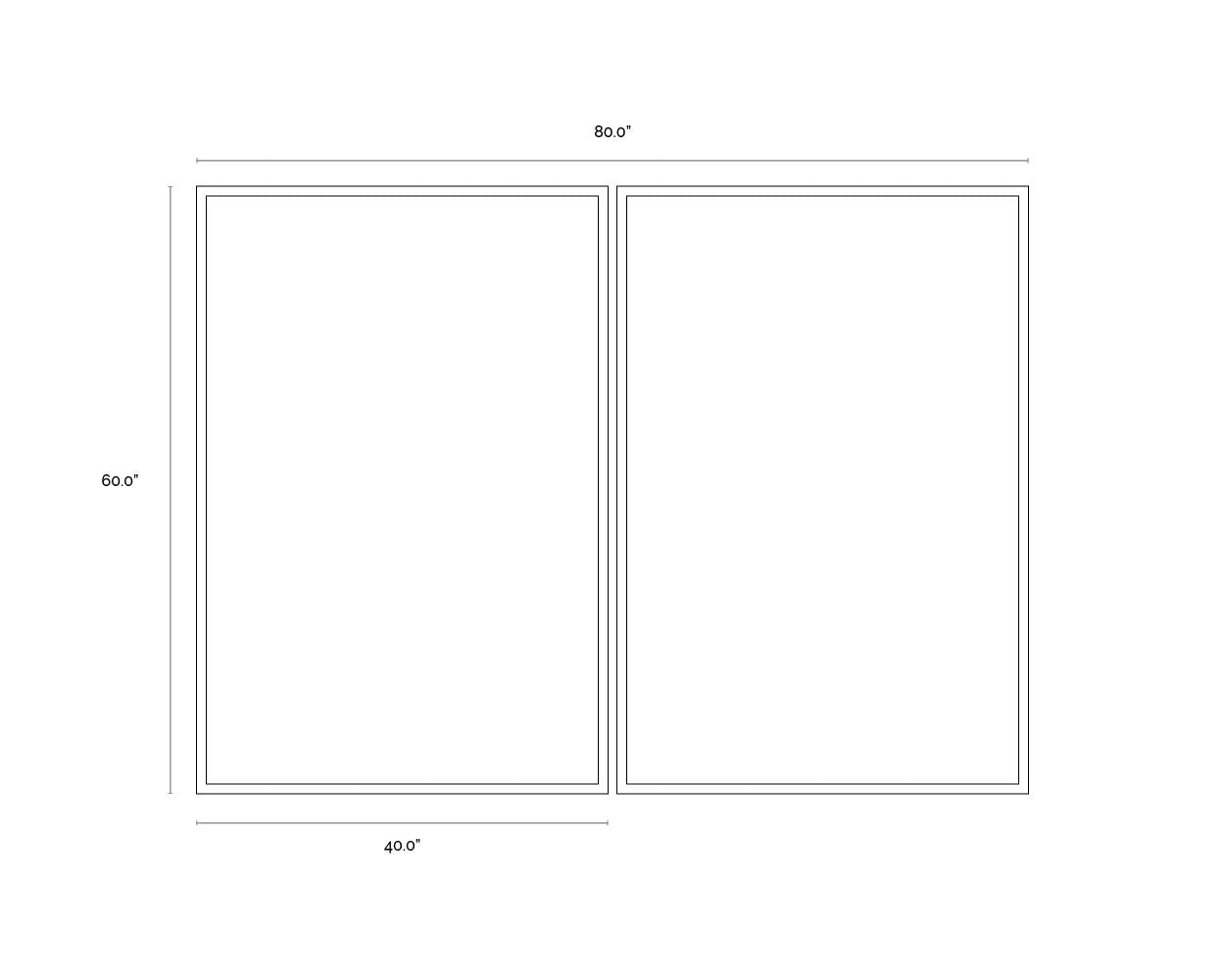NAHLA FLUIDITY (SET OF 2) - 40" X 60" - GOLD FLOATER FRAME