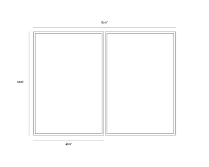 NAHLA FLUIDITY (SET OF 2) - 40" X 60" - GOLD FLOATER FRAME