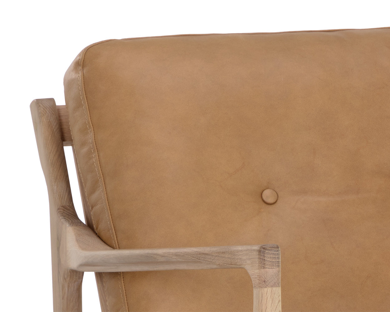 NAHLA GILMORE LOUNGE CHAIR - LIGHT OAK - SAHARA CAMEL LEATHER