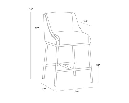 NAHLA DALARY COUNTER STOOL - BRAVO METAL / POLO CLUB STONE