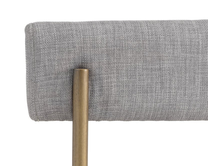 NAHLA SENECA DINING CHAIR - ANTIQUE BRASS - ARENA CEMENT
