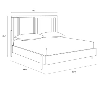 NAHLA AVIDA BED - KING - GOLD - BLACK/NATURAL