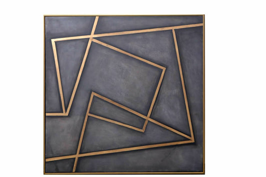 NAHLA IN A MAZE - 60" X 60" - GOLD FLOATER FRAME