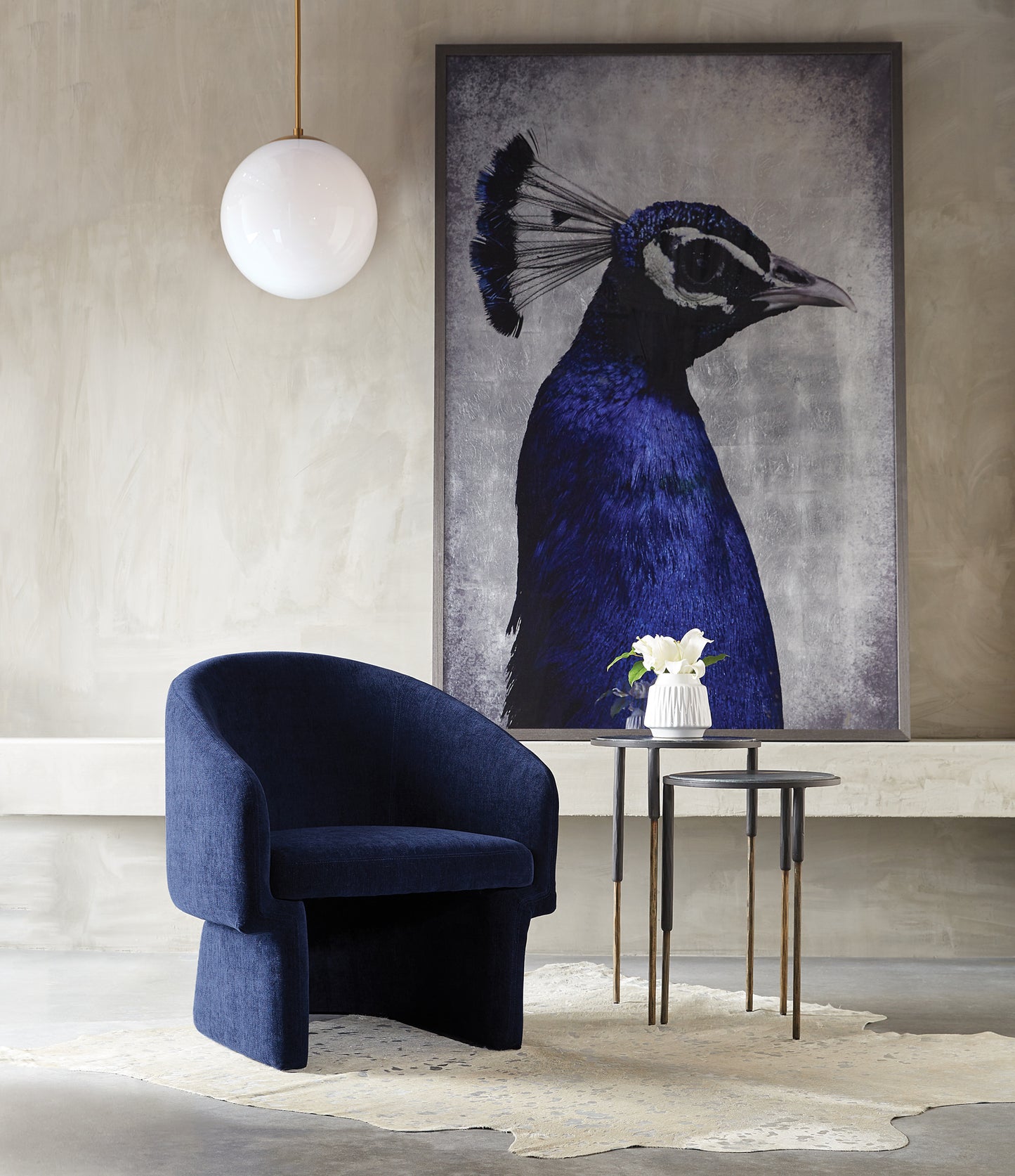 NAHLA LAURYN LOUNGE CHAIR - DANNY NAVY