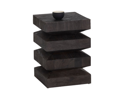 NAHLA CORMAC END TABLE - DARK BROWN