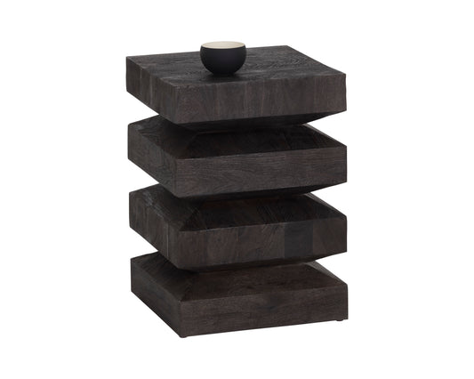 NAHLA CORMAC END TABLE - DARK BROWN