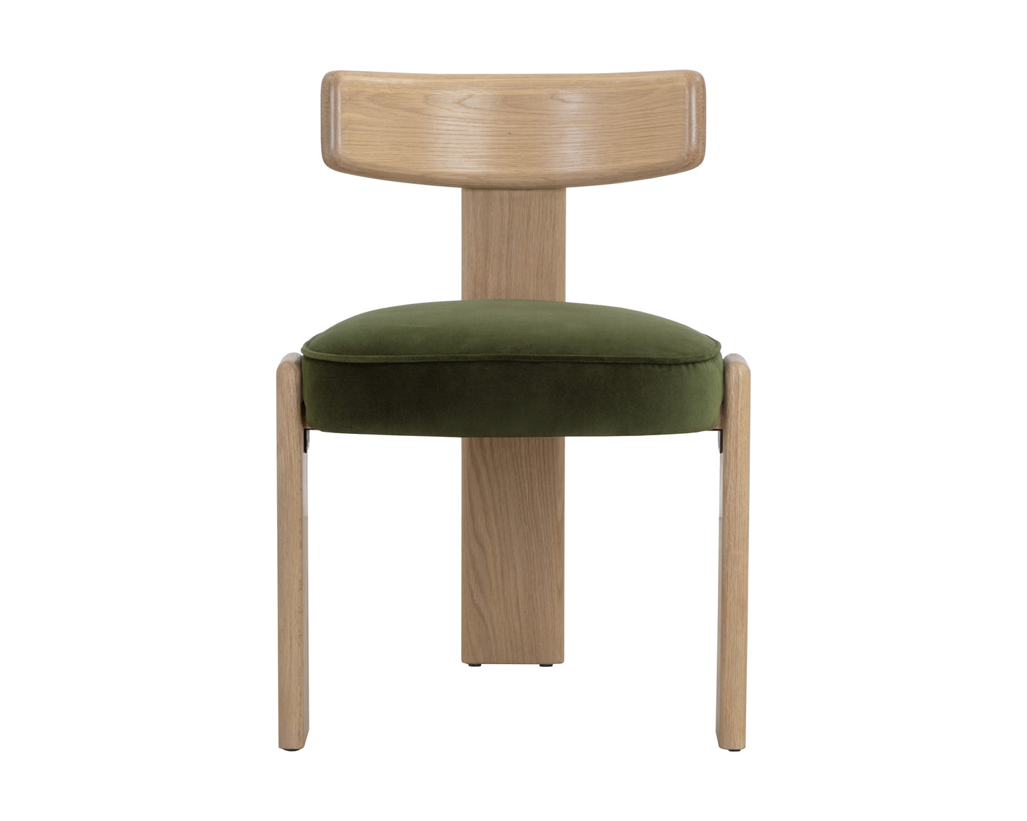 NAHLA HORTON DINING CHAIR - RUSTIC OAK - FOREST GREEN
