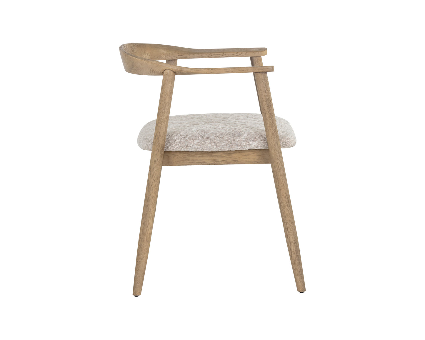 NAHLA JEREMY DINING ARMCHAIR - WEATHERED OAK - DOVE CREAM