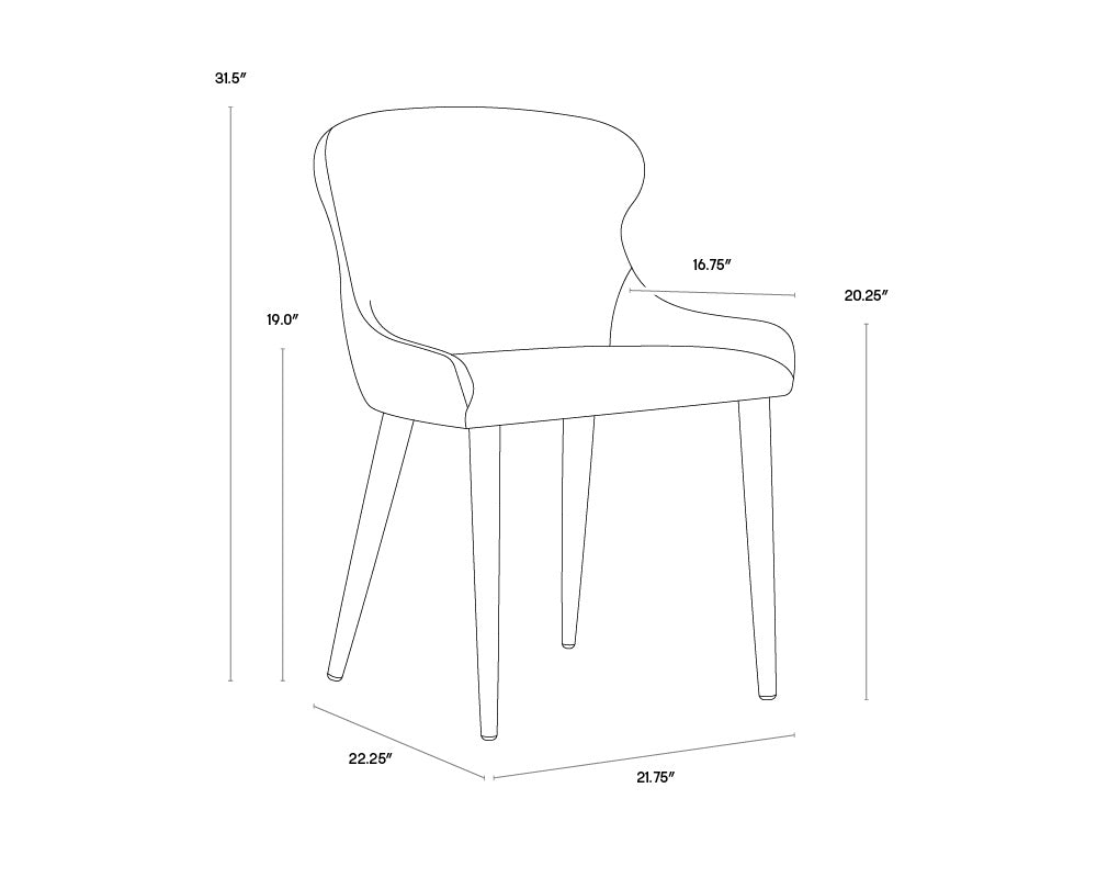 NAHLA EVORA DINING CHAIR - DILLON THUNDER