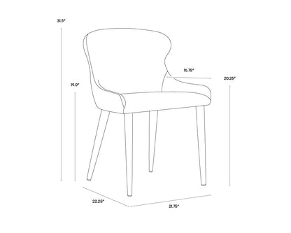 NAHLA EVORA DINING CHAIR - DILLON THUNDER