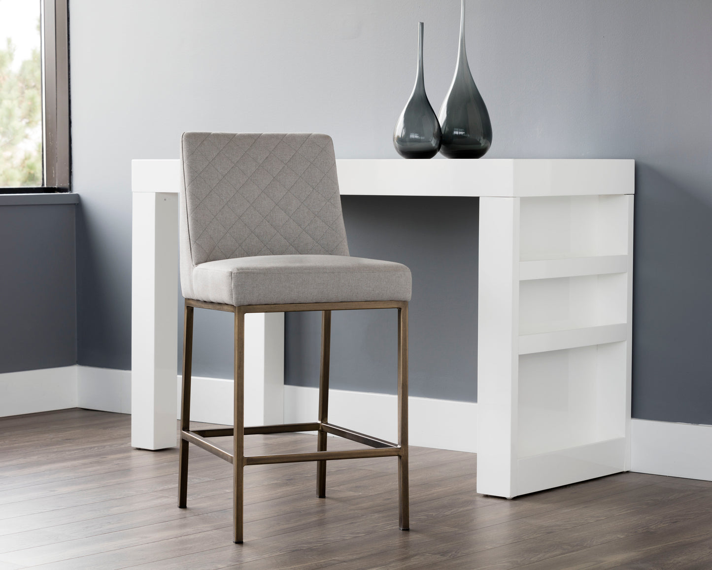 NAHLA LEIGHLAND COUNTER STOOL - LIGHT GREY