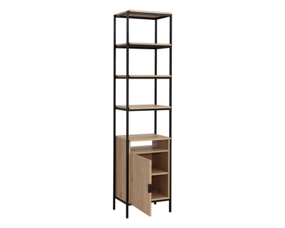 NAHLA AMBROSE MODULAR BOOKCASE - SMALL - RUSTIC OAK - BLACK