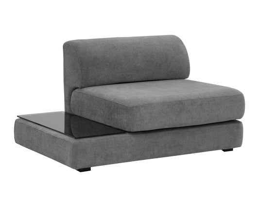 NAHLA HARMONY MODULAR - ARMLESS CHAIR - LEFT SHELF - DANNY DARK GREY