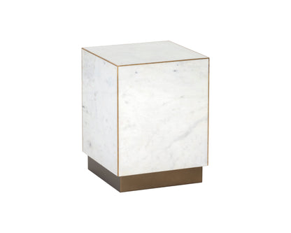 NAHLA DAINES END TABLE - WHITE MARBLE