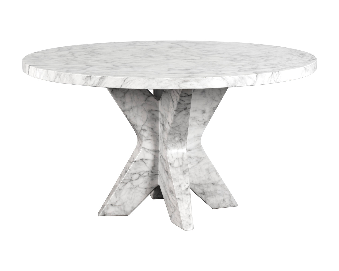 NAHLA CYPHER DINING TABLE TOP - MARBLE LOOK - WHITE - 55"