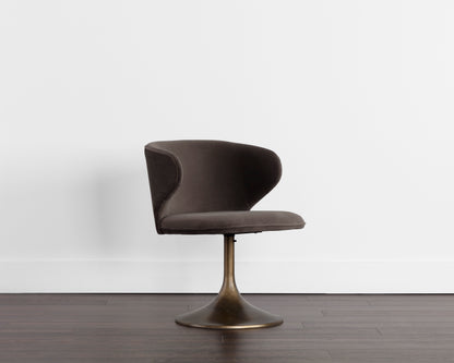 NAHLA SIMONE SWIVEL DINING CHAIR - MEG ASH