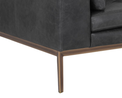 NAHLA BURR SOFA - SERBIA BLACK LEATHER