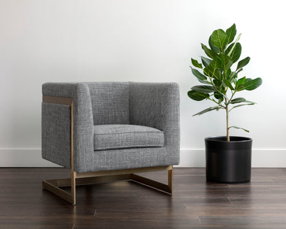NAHLA YVETTE ARMCHAIR - GOLD - CHACHA GREY